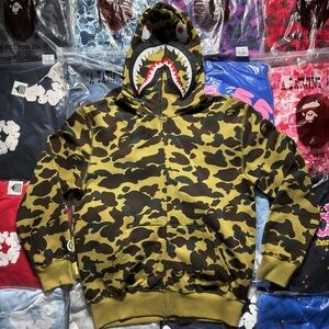BAPE Color Camo Shark Full Zip Hoodie ‘Green’